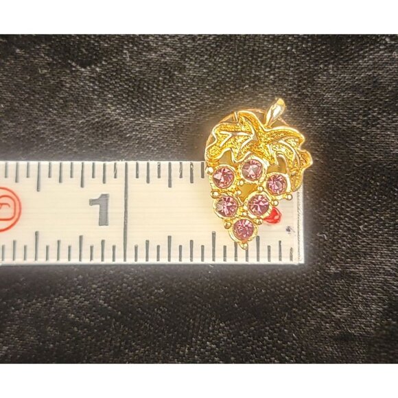 Vintage Avon Grape Cluster Rhinestone Earrings - Picture 8 of 14
